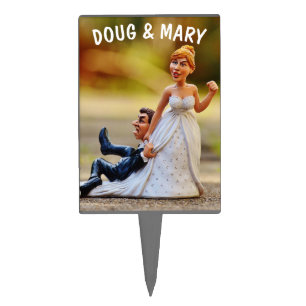 FUNNY WEDDING CAKE CUSTOM TOPPER RELUCTANT GROOM