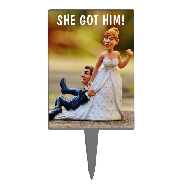 FUNNY WEDDING CAKE TOPPERS RELUCTANT GROOM (Front)
