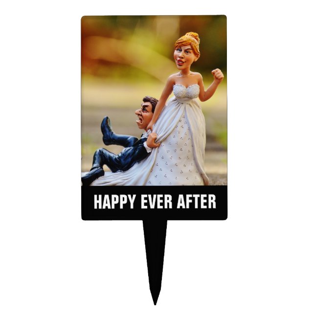 Funny Wedding Cake Toppers, Reluctant Groom Topper (Front)