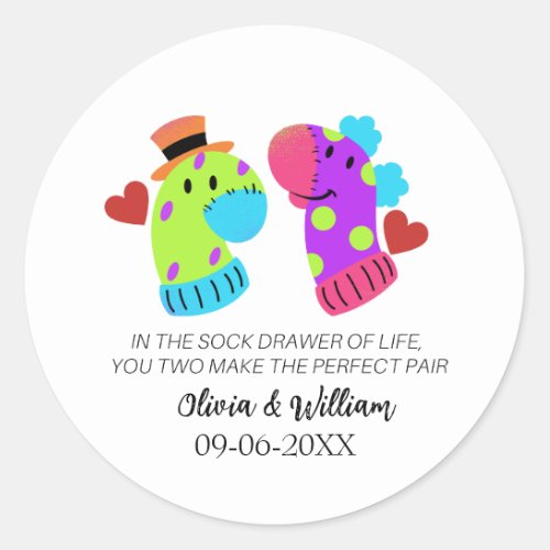 Funny Wedding Card Couples Card Funny Engagement Classic Round Sticker