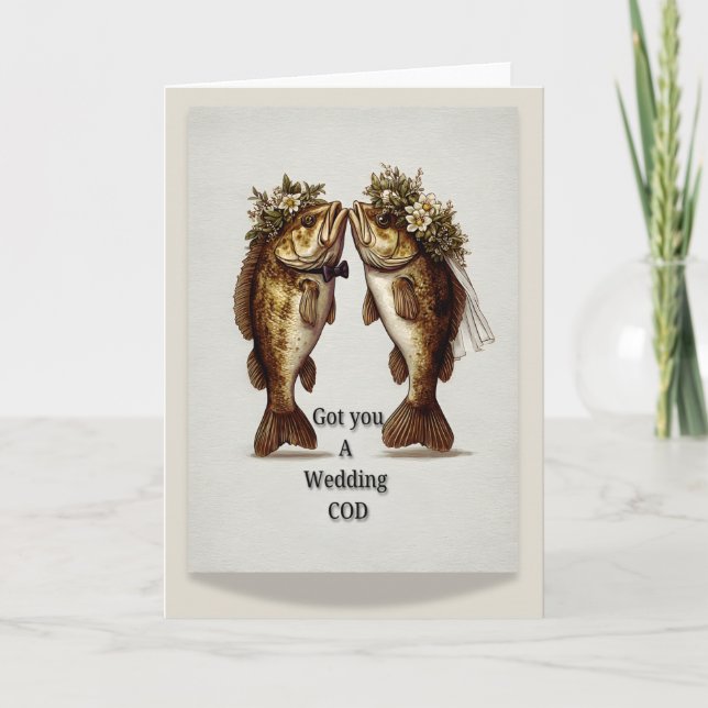 Funny Wedding Card | “Got You a Wedding COD” Fish  (Front)