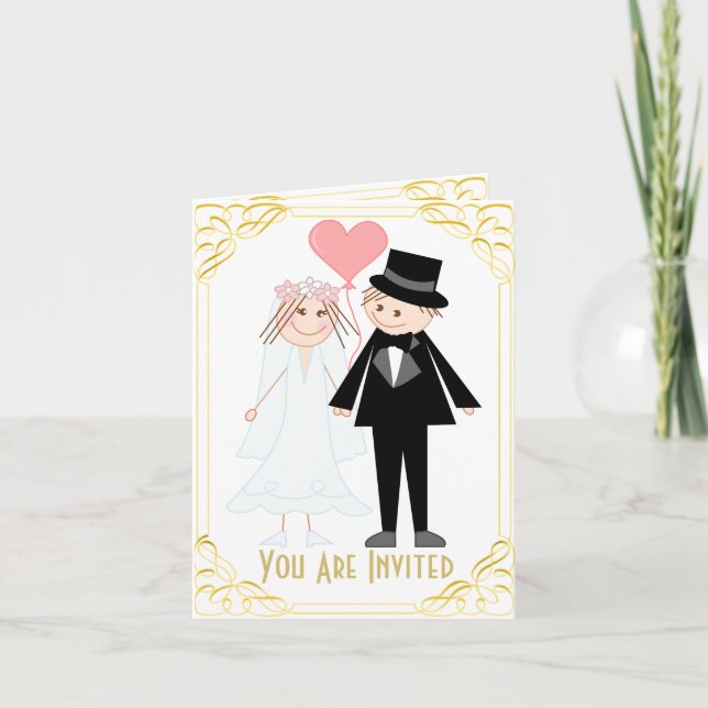 Funny wedding couple invitation (Front)