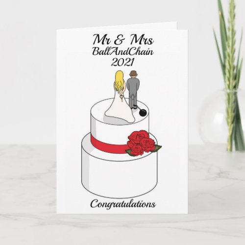 Funny Wedding Day Congratulations Customisable Card