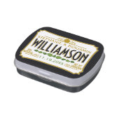 Funny Wedding Favor - Bride Groom Name Date Jelly Belly Candy Tin (Side)