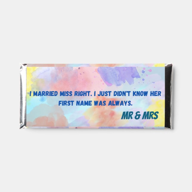 Funny wedding favors hershey bar favors (Front)