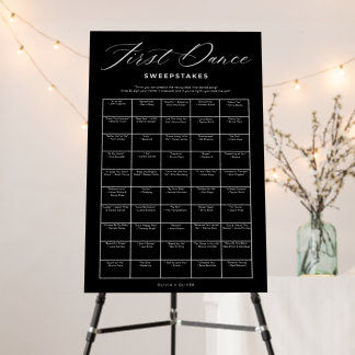 Funny wedding first dance sweepstake game foam board