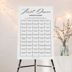 Funny wedding first dance sweepstake game foam board