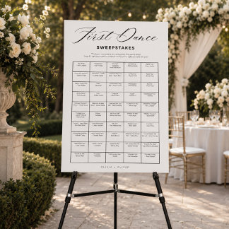 Funny wedding first dance sweepstake game foam board