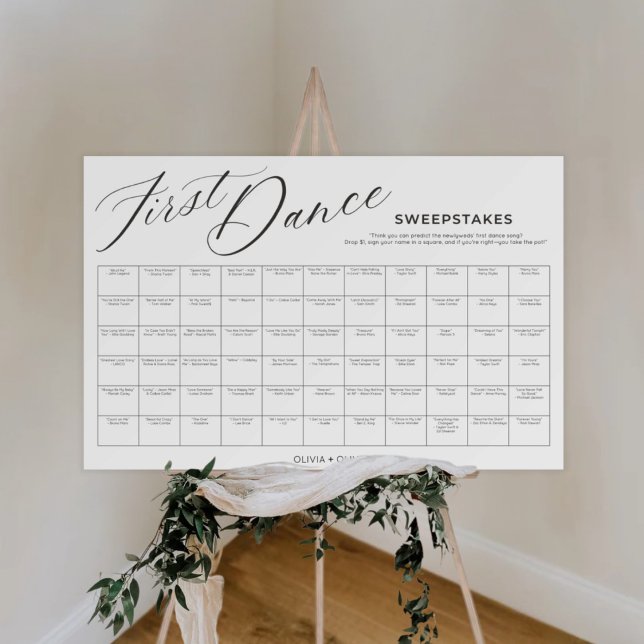 Funny wedding first dance sweepstake game foam board (Creator Uploaded)