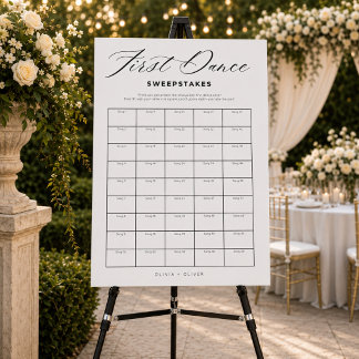 Funny wedding first dance sweepstake game foam board
