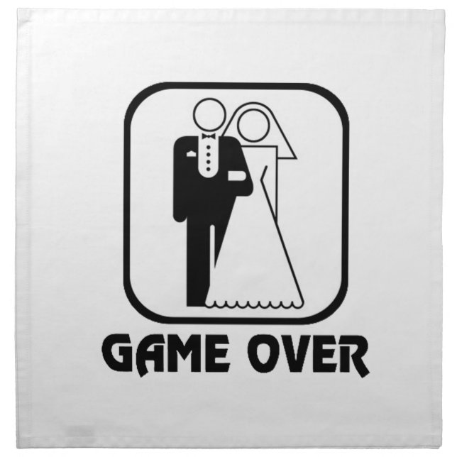 Funny wedding Game Over Cloth Napkin (Front)