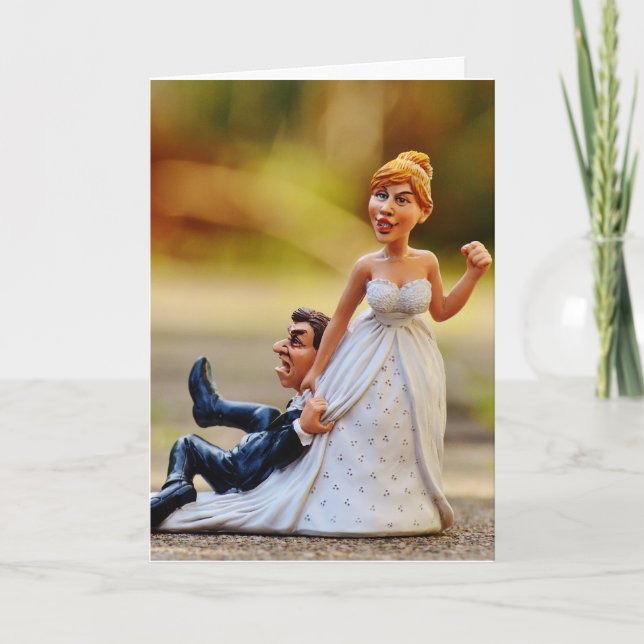 FUNNY WEDDING Greeting Card, Reluctant Groom Card (Front)