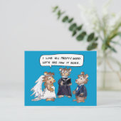 Funny Wedding Invitation Save the Date Card (Standing Front)