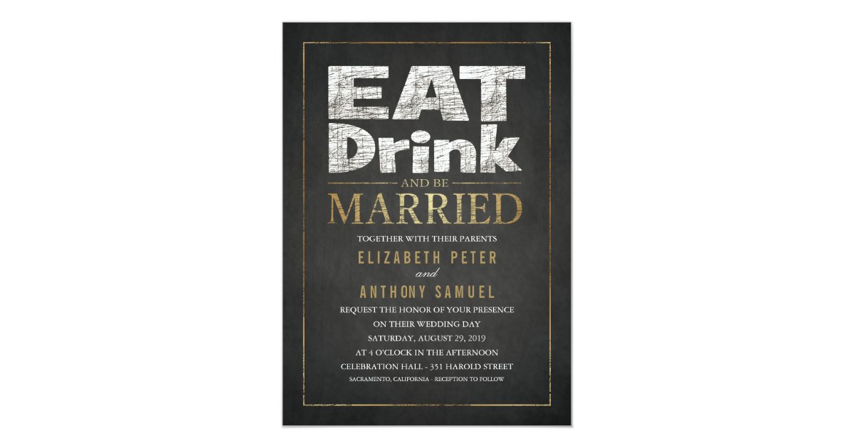 Funny Wedding Invitations Eat Drink Be Married Zazzle Funny Wedding Invitations Eat Drink Be Married Zazzle