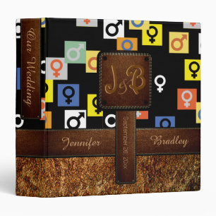 Funny Wedding Leather Look 3 Ring Binder