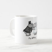 Funny Wedding Mug with a Hippo and Rhino (Front Left)