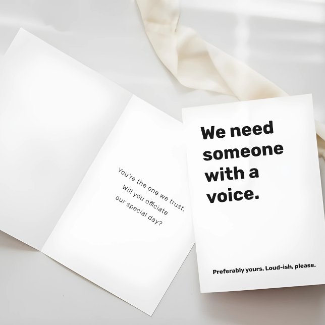 Funny Wedding Officiant Proposal Card – Loud Voice (Funny Wedding Officiant Proposal Card – Loud Voice)