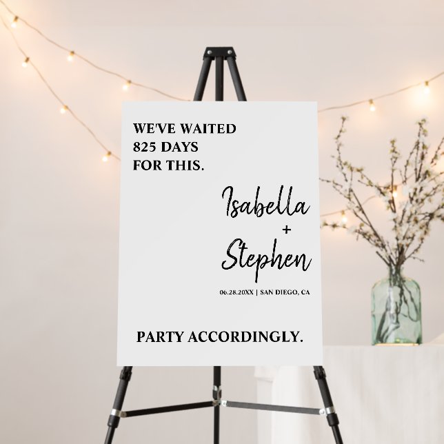 Funny Wedding Party Minimalist Modern Welcome Sign (In Situ (Stand))