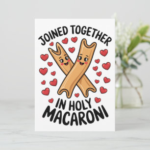 Funny Wedding Pasta Engagement Joined Together  Invitation