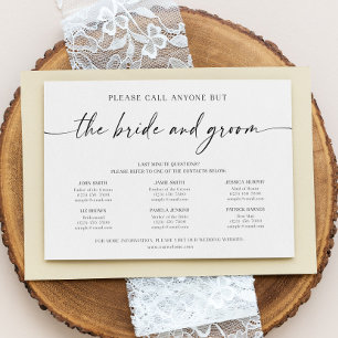 Funny Wedding Phone Numbers Contacts Card