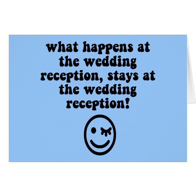 Funny wedding reception cards (Front Horizontal)
