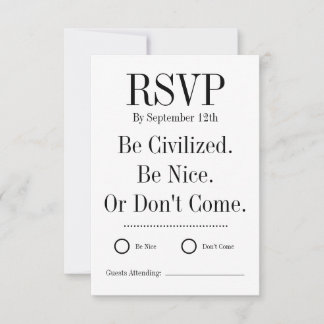 Funny Wedding RSVP Card
