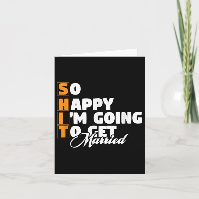 Funny Wedding Sarcastic Groom Bride Engagement Wed Card (Front)