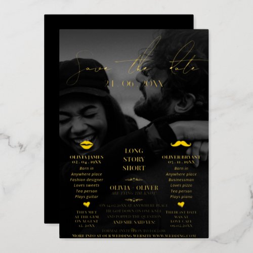 Funny wedding save the date  foil invitation