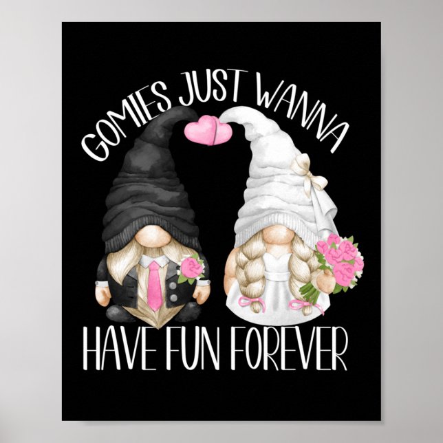 Funny Wedding Shower Pun Cute Gnomies For Bride An Poster (Front)