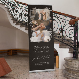 Funny Wedding Welcome with Custom Photos Retractable Banner