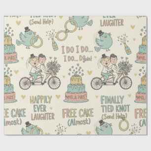 Funny wedding wrapping paper