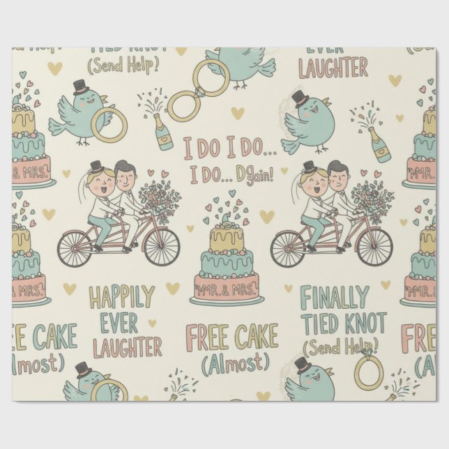 Funny wedding wrapping paper  (Flat)