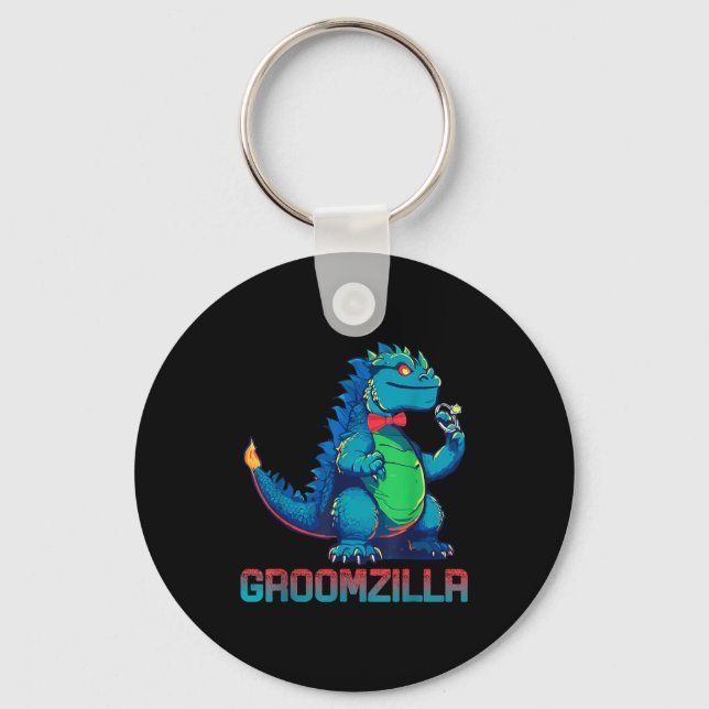 Funny Weding Groomzilla Design For Party  Keychain (Front)