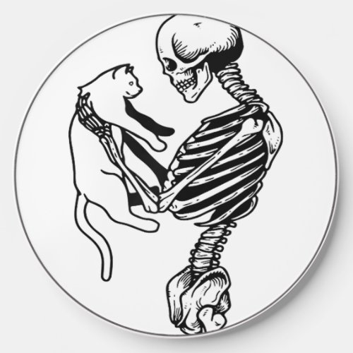 FUNNY WEDNESDAY CAT HALLOWEEN CAT SPOOKY CAT SCARY WIRELESS CHARGER 