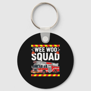 Funny Wee Woo Squad Fire Department Firefighter Fi Keychain