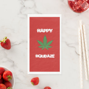Funny Weed Happy Holidaze Party Napkins