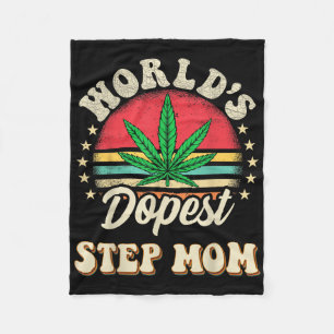Funny Weed Mom Vintage Sunset Worlds St Step Mom Fleece Blanket