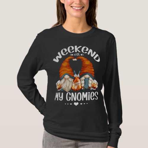 Funny Weekend Gnomes Bourbon Lover Cute Gnomies T_Shirt