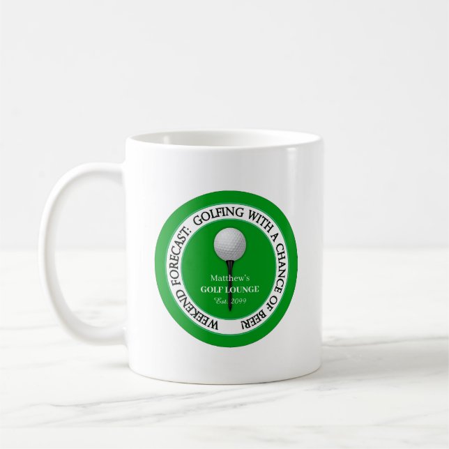 Funny Weekend Golf Lounge / Bar Coffee Cup Mug (Left)
