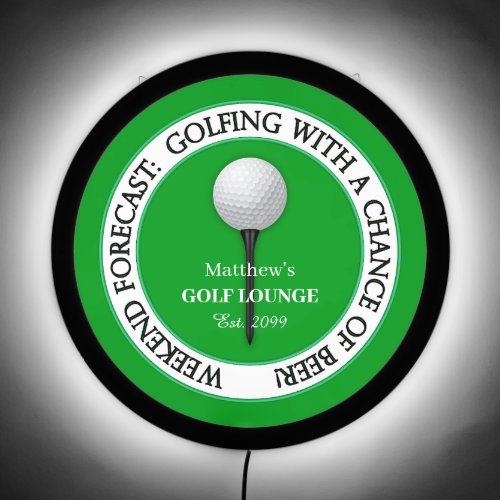 Funny Weekend Golf Lounge  Bar LED Sign
