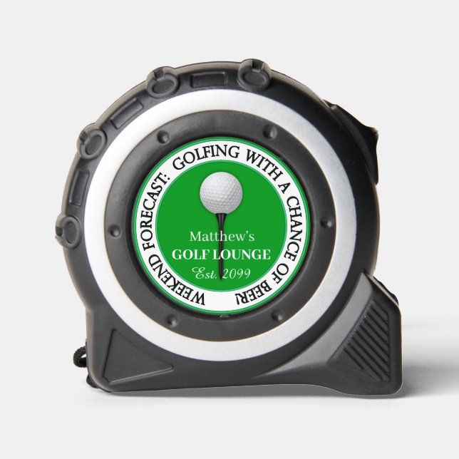 Funny Weekend Golf Lounge Tape Measure (Front)