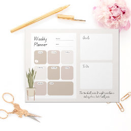 Funny Weekly Planner With Plant Notepad