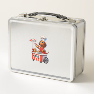 Funny Weenie Dachshund Dog Sausage Hotdog Sandwich Metal Lunch Box