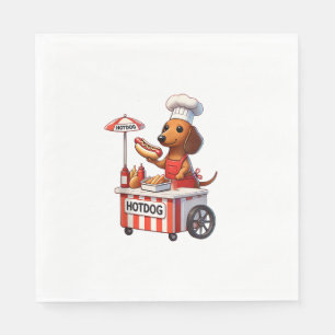 Funny Weenie Dachshund Dog Sausage Hotdog Sandwich Napkins