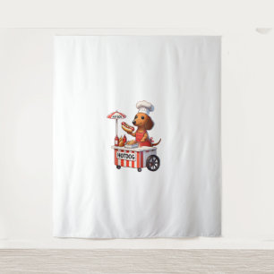Funny Weenie Dachshund Dog Sausage Hotdog Sandwich Tapestry