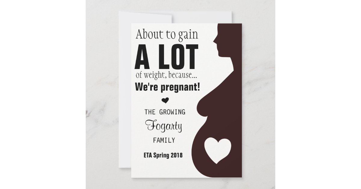 Funny Weight Gain Pregnancy Announcement