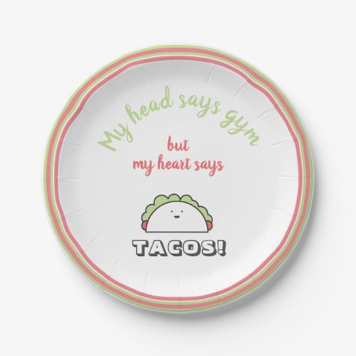 Funny Weight Loss Fitness pink Paper Plates