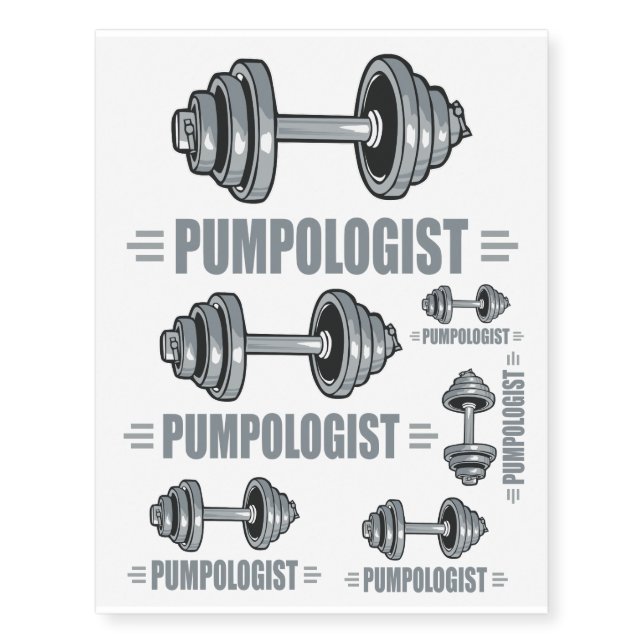 Funny Weightlifting Body Building Temporary Tattoos (Front)