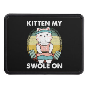 Funny Weightlifting Cat Gym Motivation Animal Hitch Cover