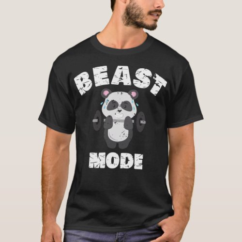 Funny Weightlifting Gym Panda Beast Workout T_Shirt